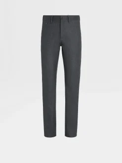 Dark Grey Wool and Cashmere Roccia Pants