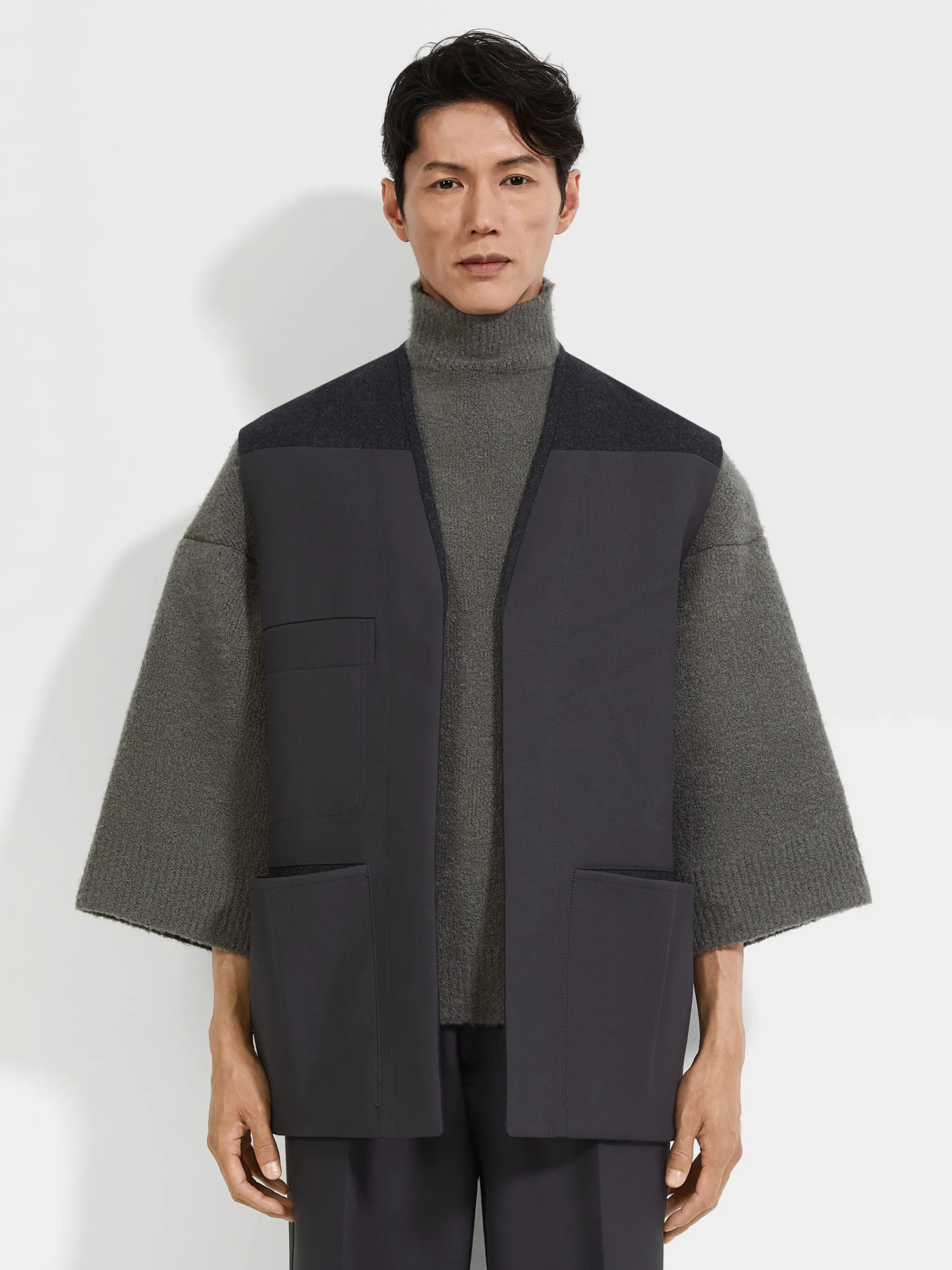 Dark Grey Wool and Cashmere Jacket