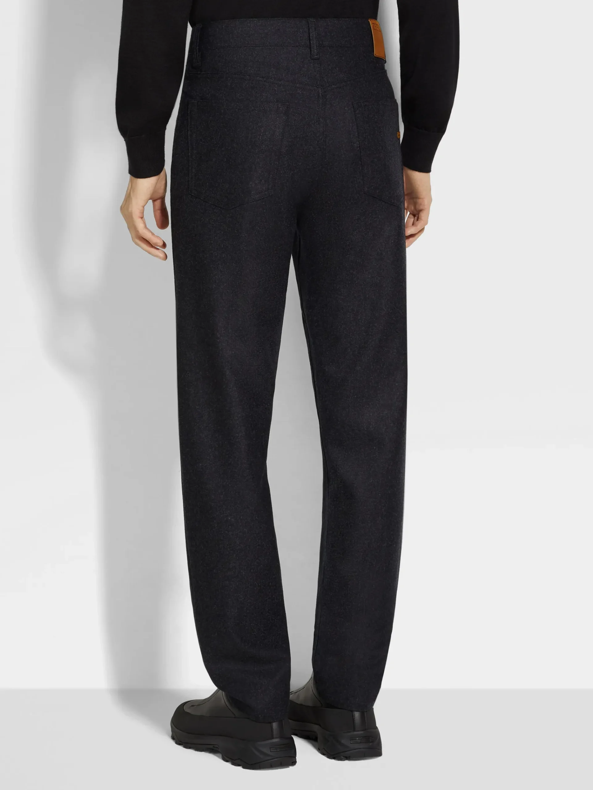 Dark Grey Wool and Cashmere Roccia Pants