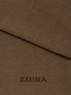 Dark Khaki Cotton Blend Socks