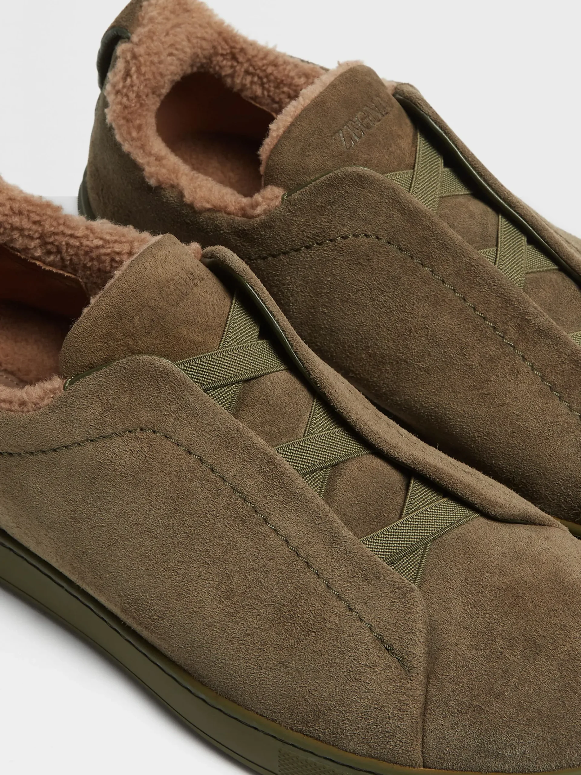 Dark Olive Green Suede Triple Stitch™ Sneakers