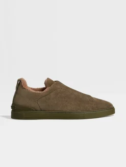 Dark Olive Green Suede Triple Stitch™ Sneakers