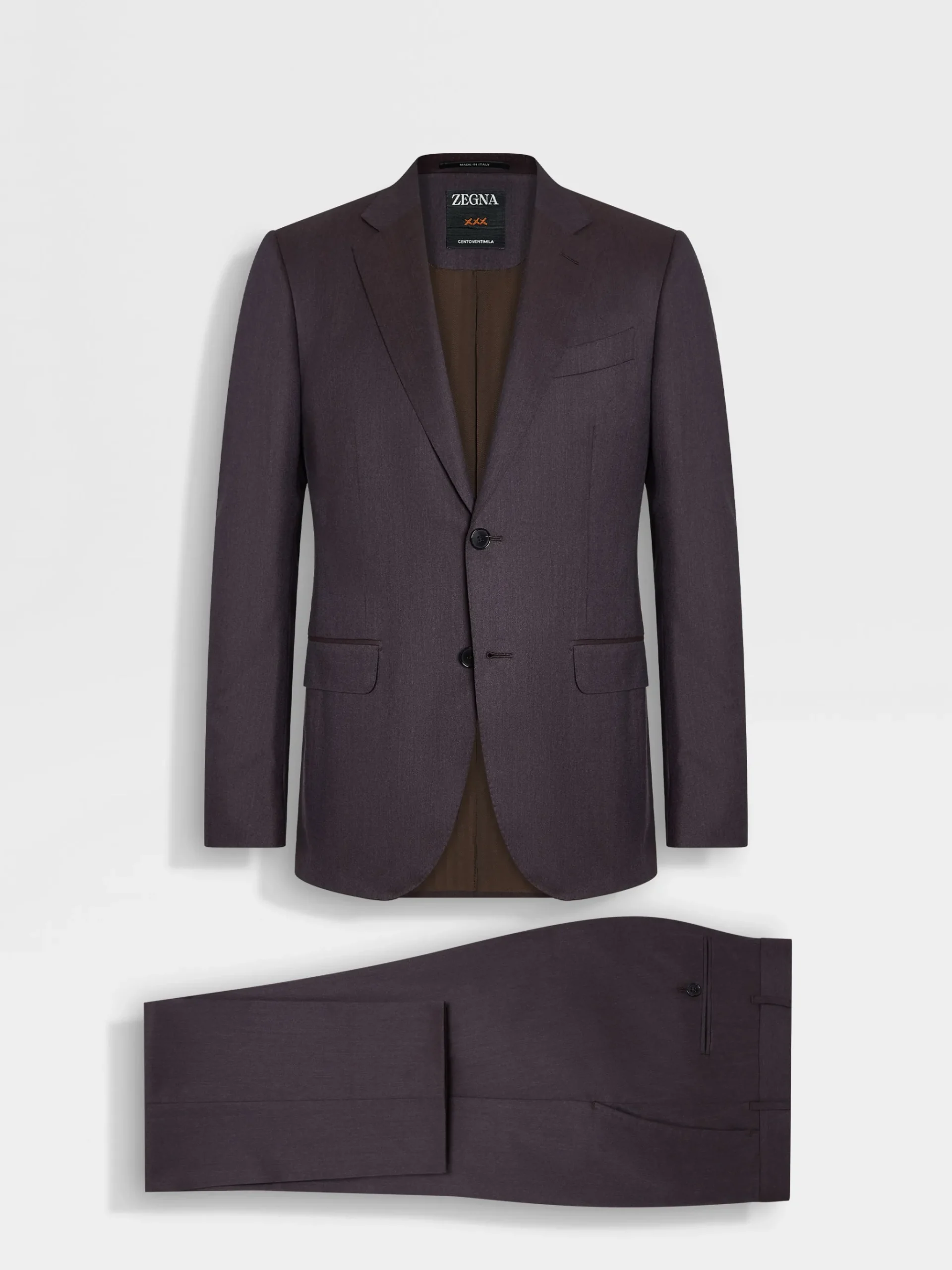 Dark Purple Centoventimila Wool Suit