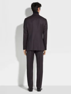 Dark Purple Centoventimila Wool Suit