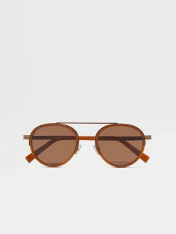 Foliage Orizzonte II Acetate and Metal Sunglasses
