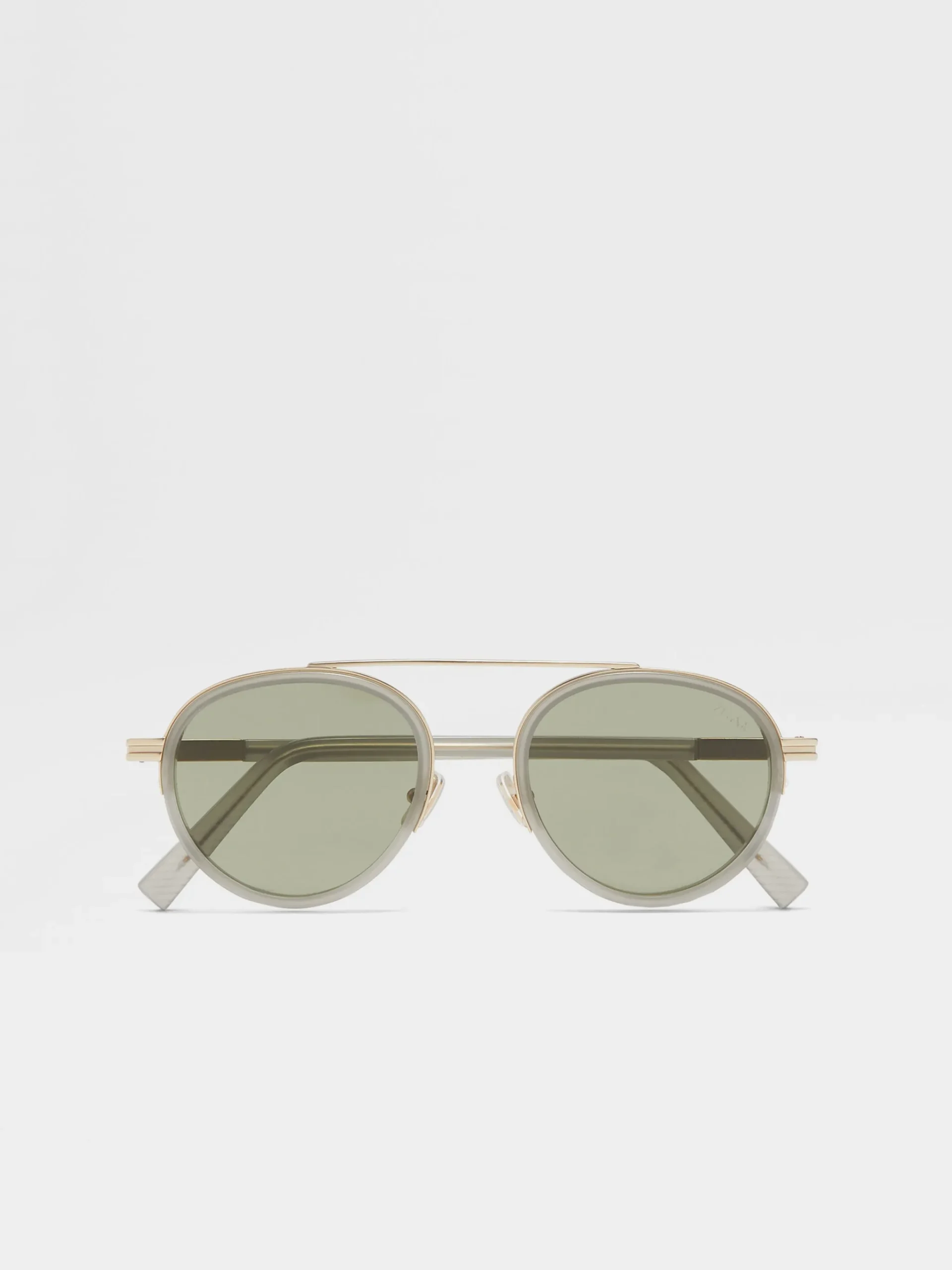 Green Orizzonte II Acetate and Metal Sunglasses