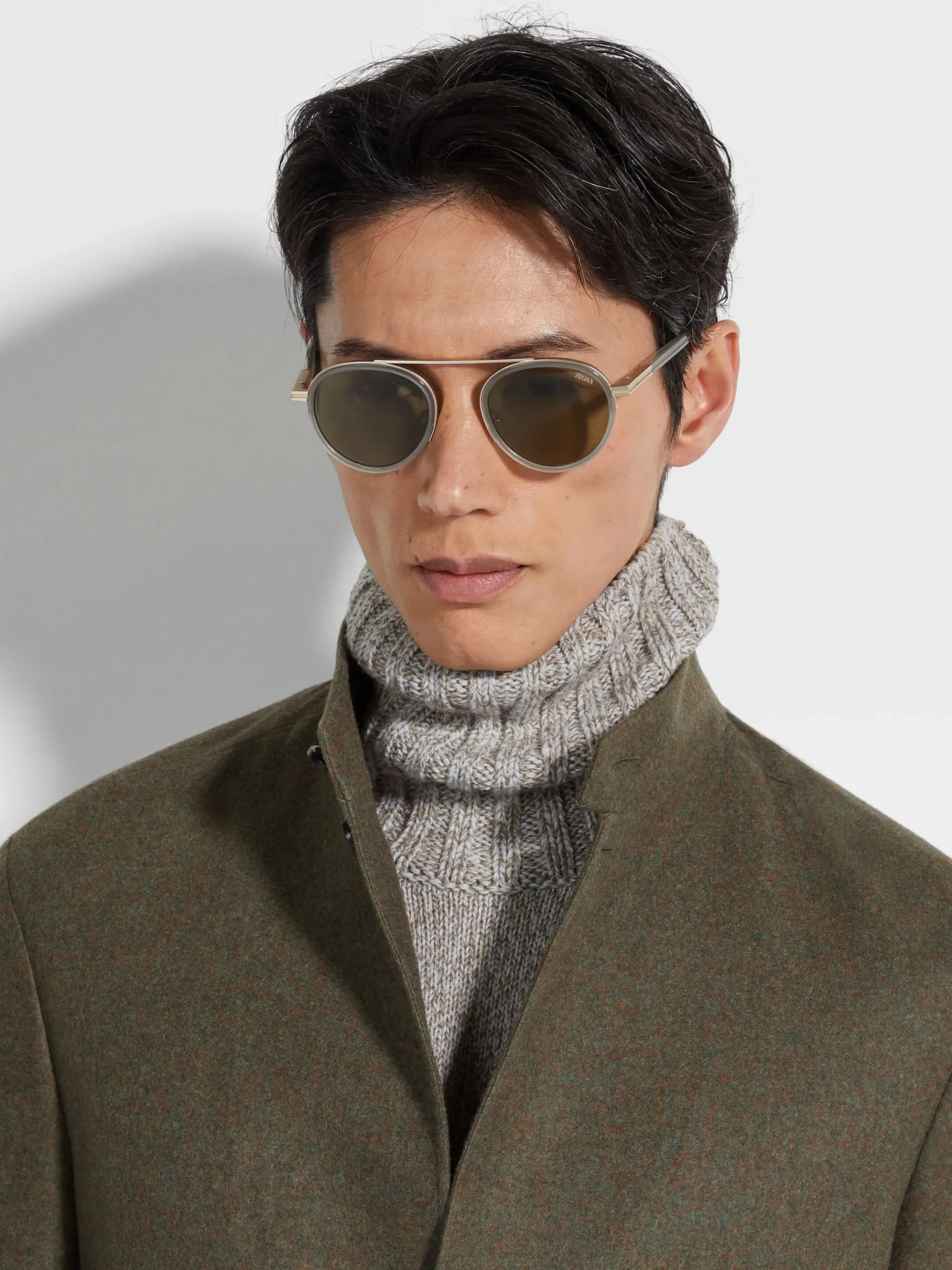 Green Orizzonte II Acetate and Metal Sunglasses