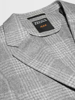 Grey and White Silk and Cashmere Jacket