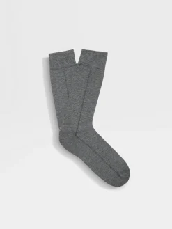 Grey Mélange Cotton Blend Socks