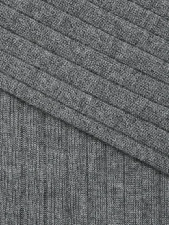 Grey Mélange Cotton Cashmere and Silk Socks