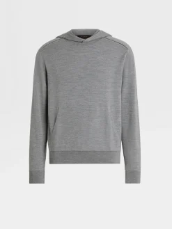 Grey Mélange 12milmil12 Wool Hoodie
