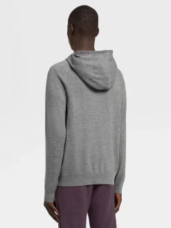 Grey Mélange 12milmil12 Wool Hoodie