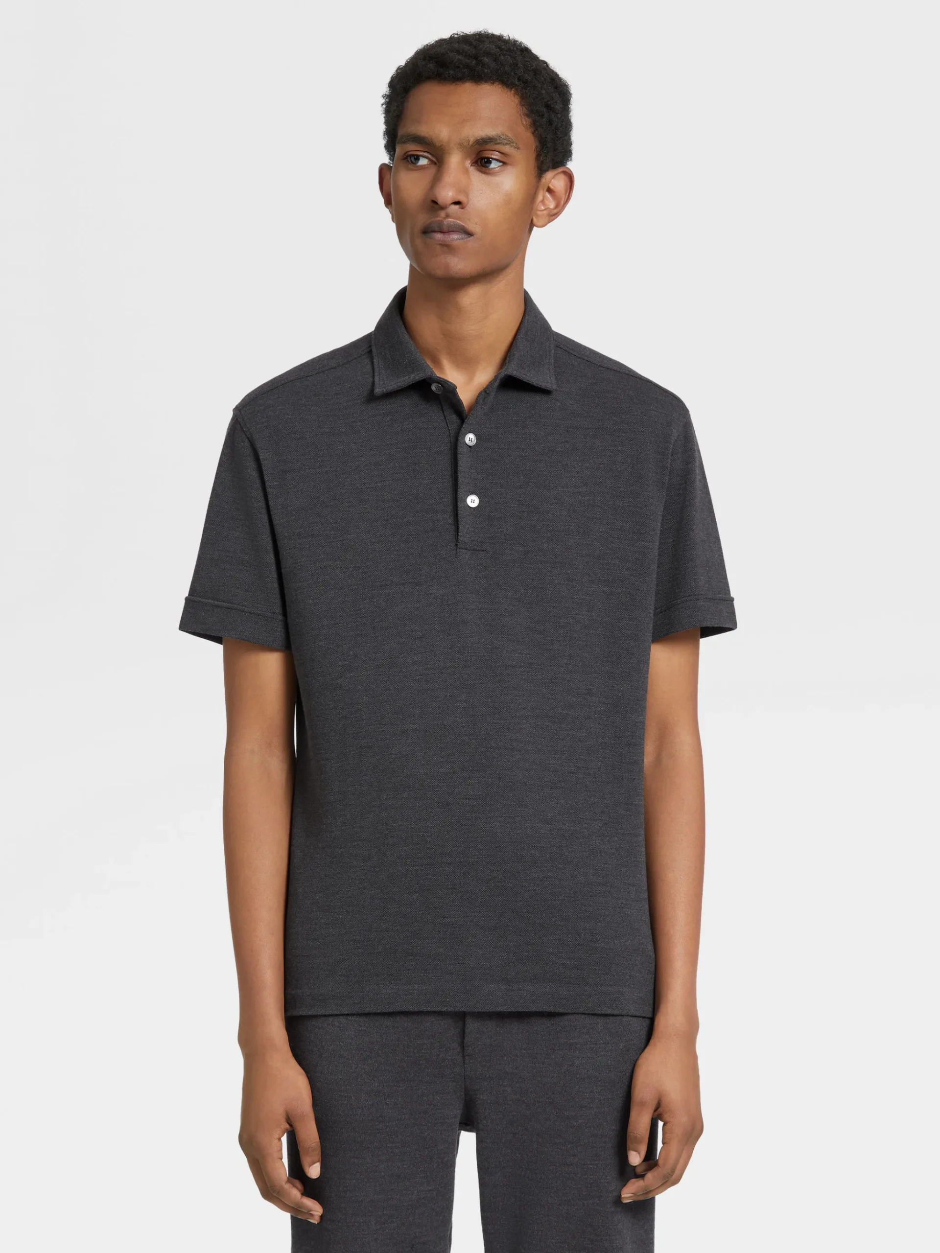 Grey Mélange 12milmil12 Wool Polo Shirt