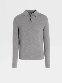 Grey Mélange 12milmil12 Wool Polo Shirt