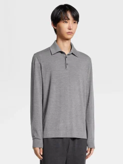 Grey Mélange 12milmil12 Wool Polo Shirt