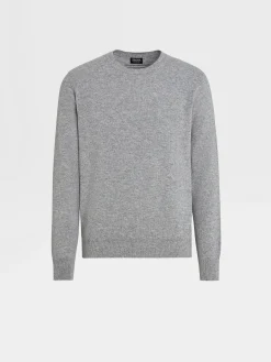 Grey Mélange Oasi Cashmere Crewneck