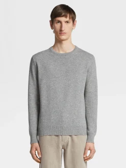 Grey Mélange Oasi Cashmere Crewneck