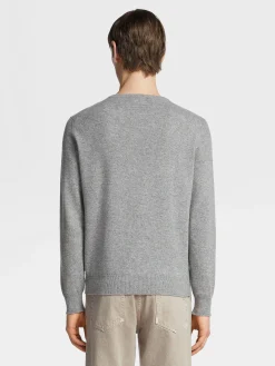 Grey Mélange Oasi Cashmere Crewneck