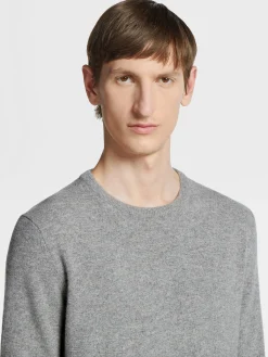 Grey Mélange Oasi Cashmere Crewneck