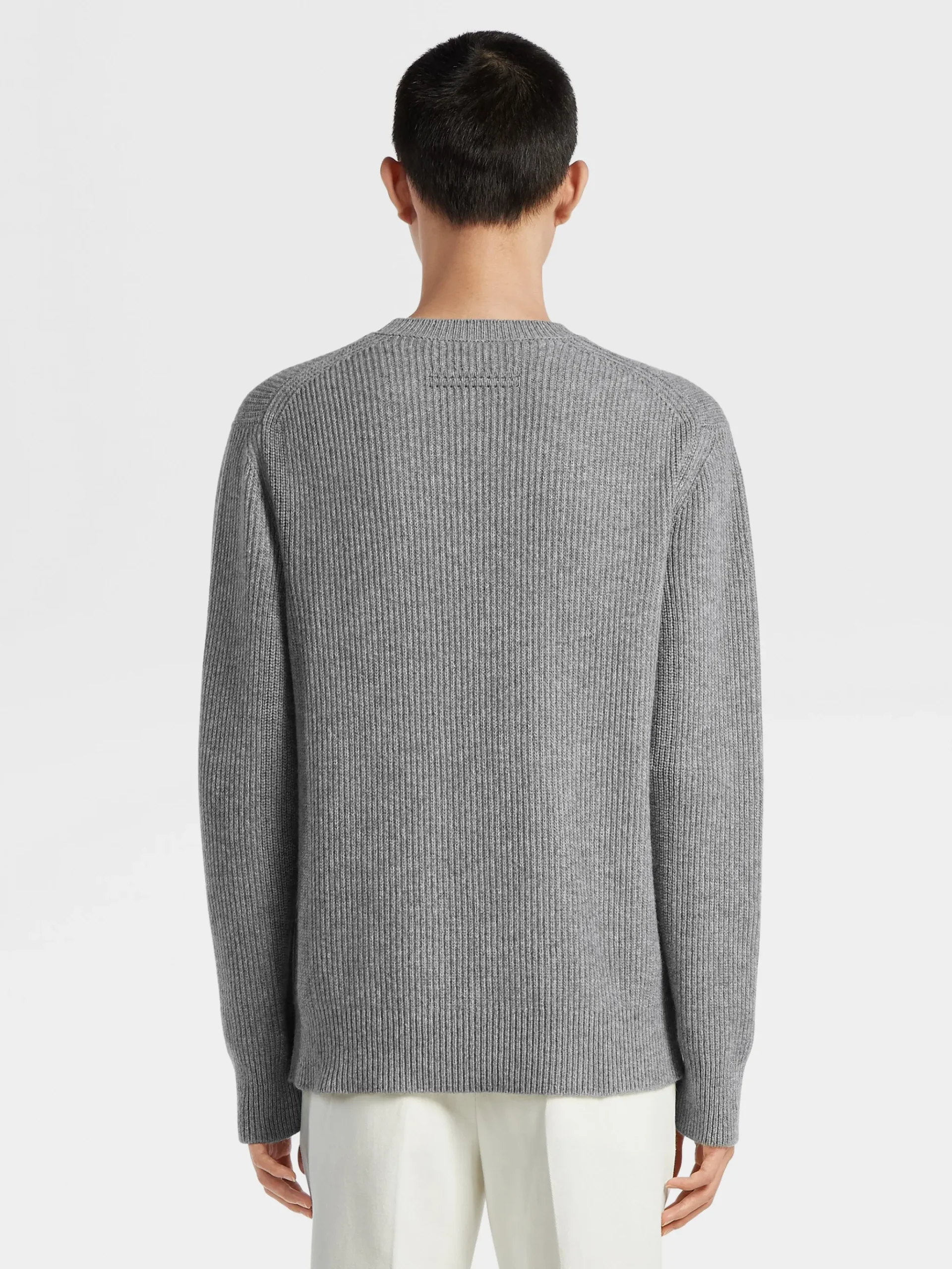 Grey Mélange Oasi Cashmere Crewneck