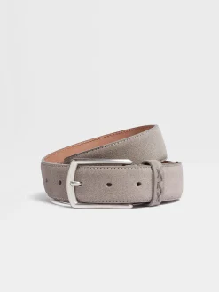 Grey Mélange Suede Belt