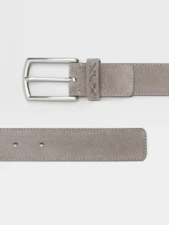 Grey Mélange Suede Belt