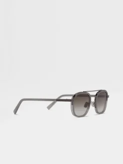 Grey Orizzonte I Acetate and Metal Sunglasses