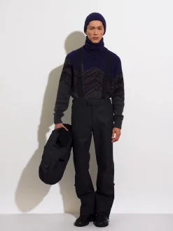 Ink Blue Cashmere Mohair and Silk Turtleneck