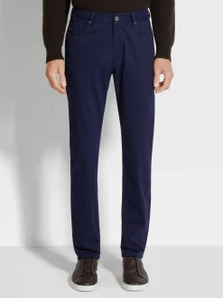 Ink Blue Cotton Roccia Pants