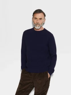Ink Blue Oasi Cashmere Crewneck