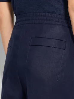 Ink Blue Oasi Lino Shorts