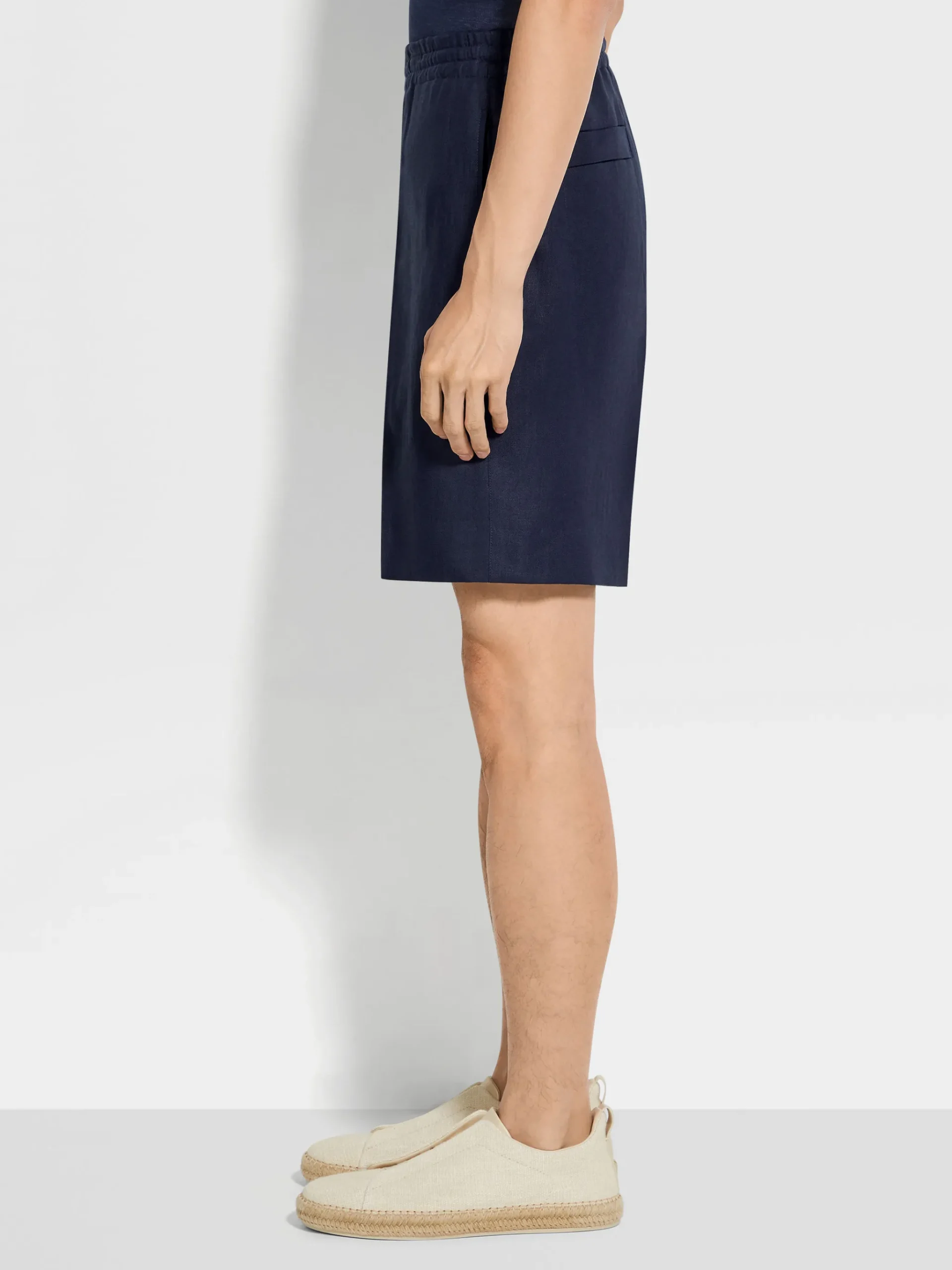 Ink Blue Oasi Lino Shorts