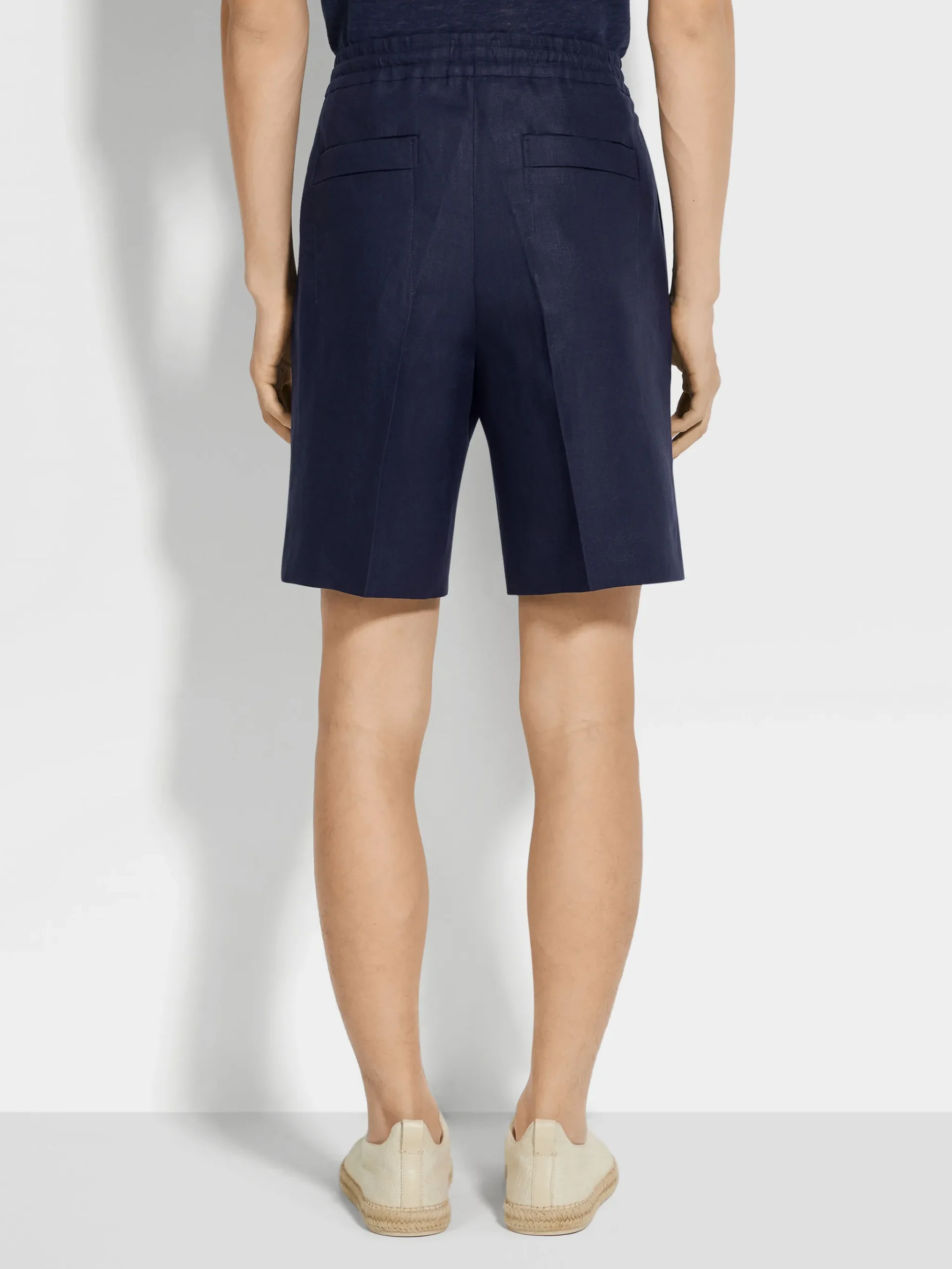 Ink Blue Oasi Lino Shorts