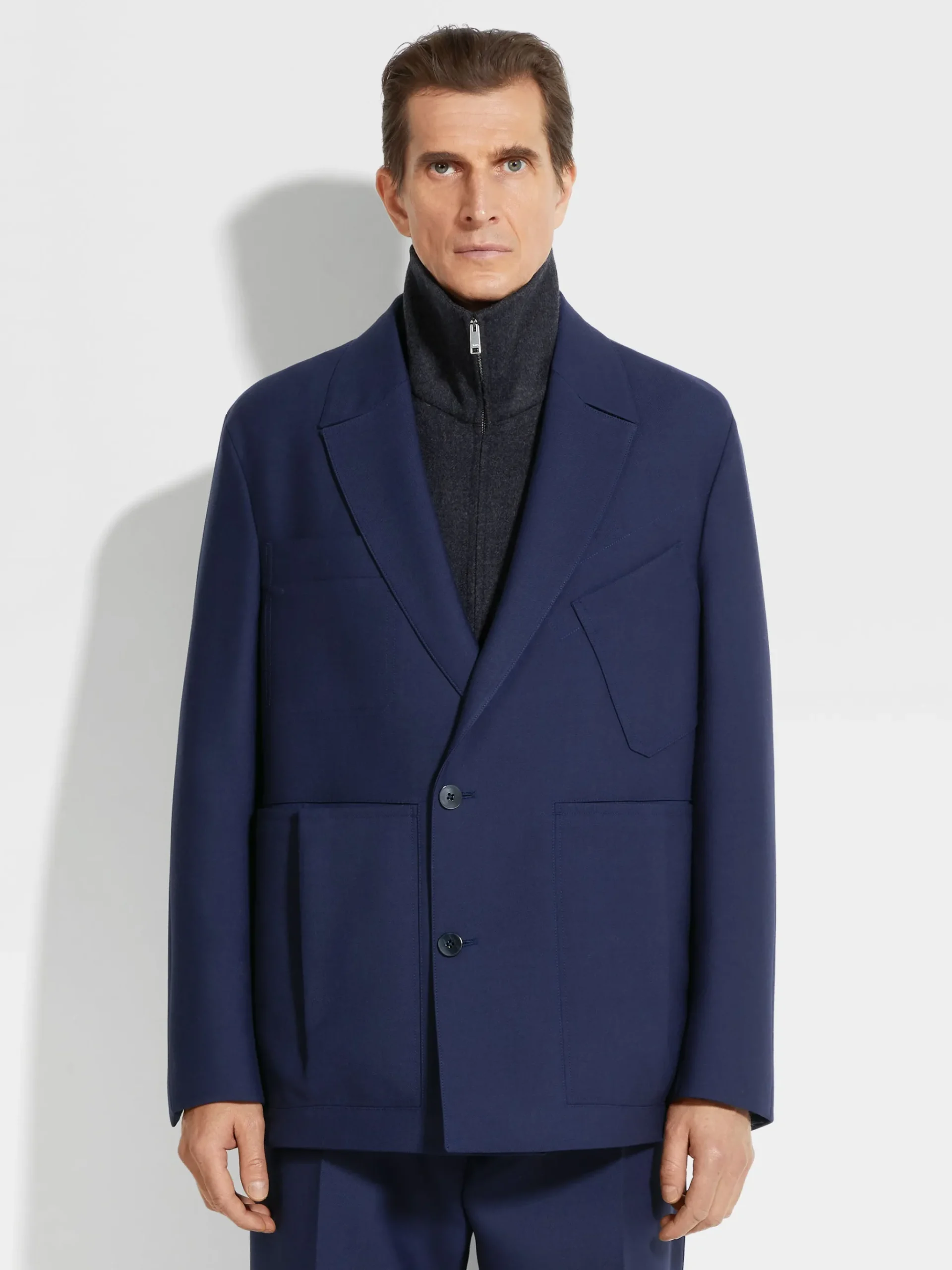 Ink Blue Wool Jacket