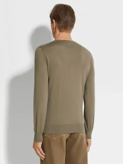 Khaki Cashseta Crewneck