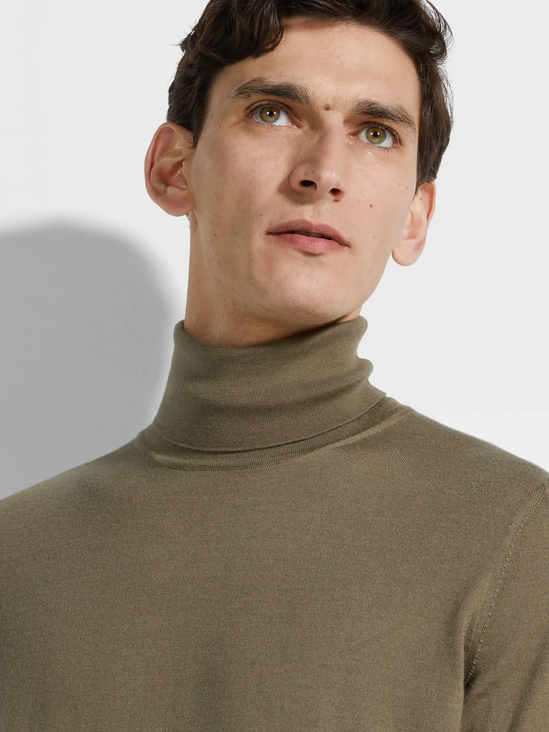 Khaki Cashseta Turtleneck