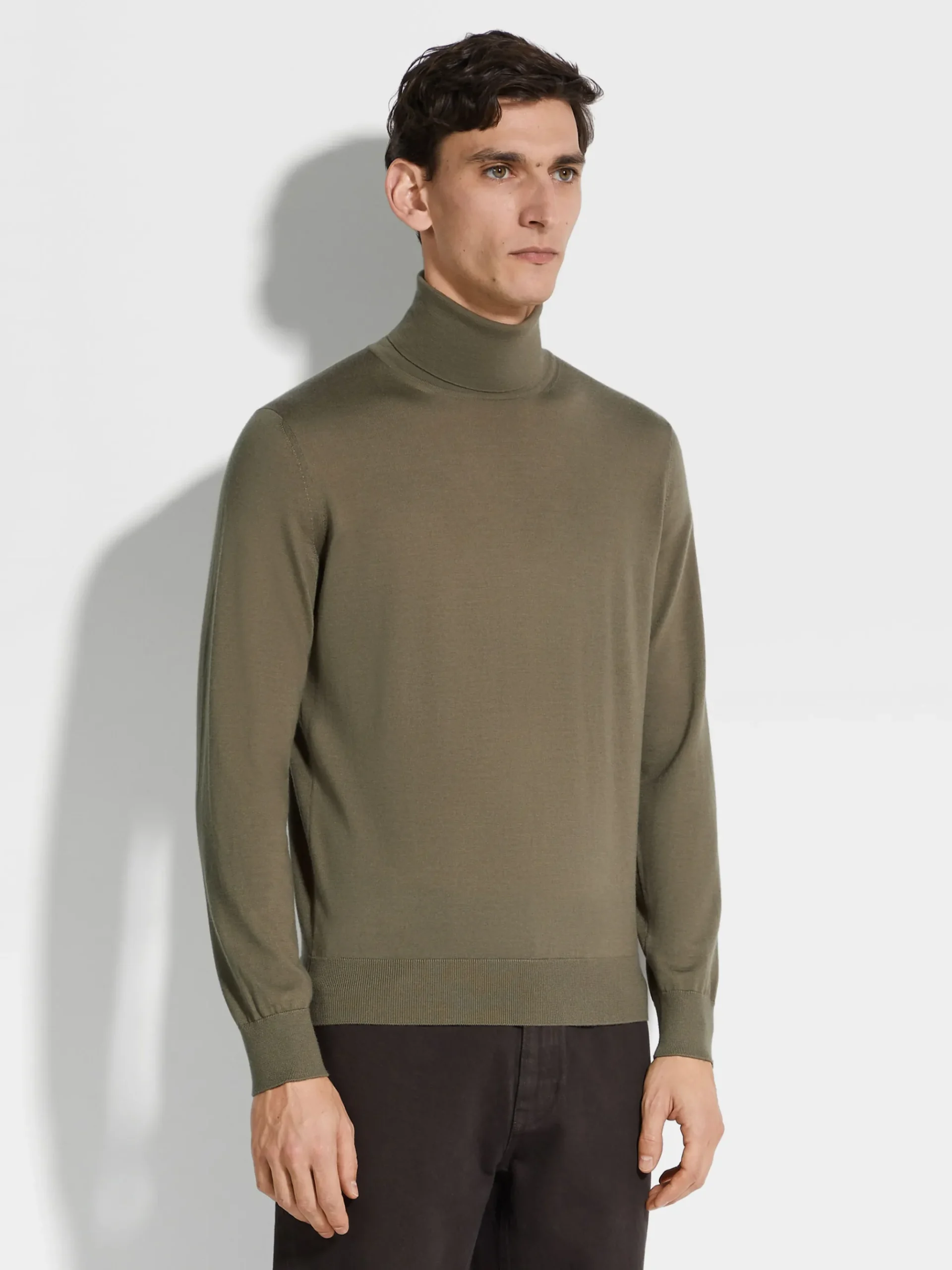 Khaki Cashseta Turtleneck