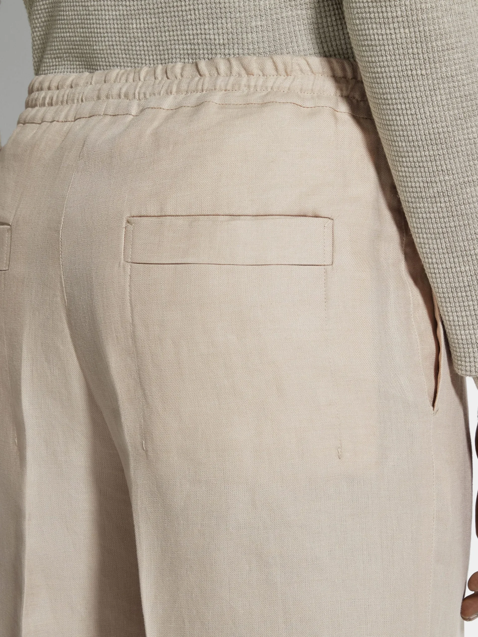 Light Beige Oasi Lino Shorts