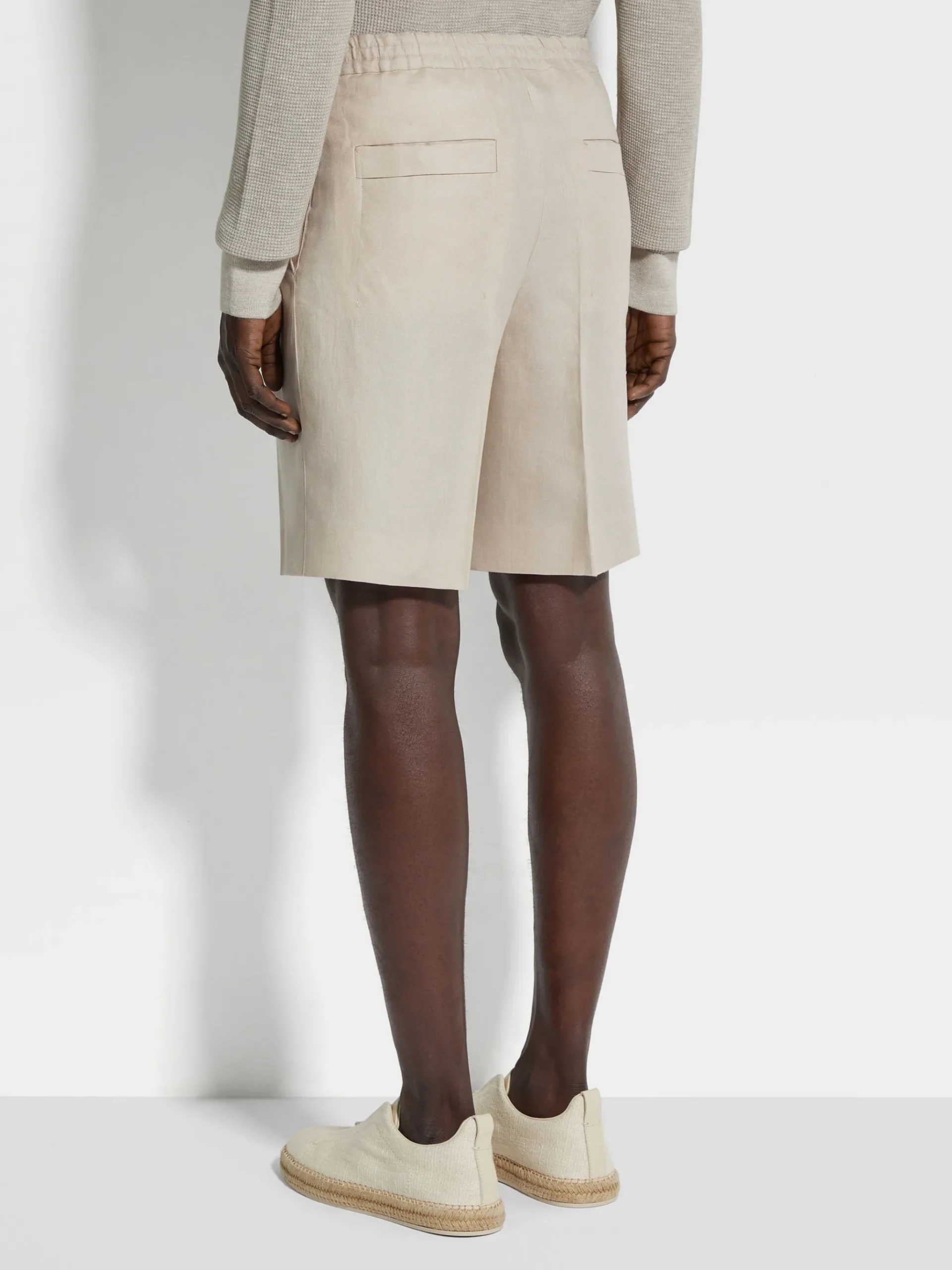 Light Beige Oasi Lino Shorts