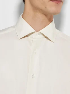 Light Beige Silk Cotton and Cashmere Shirt