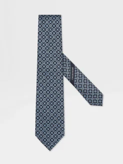 Light Blue CINQUE PIEGHE Silk Tie