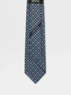 Light Blue CINQUE PIEGHE Silk Tie
