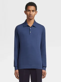 Light Blue 12milmil12 Wool Polo Shirt