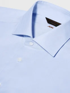 Light Blue Sea Island Cotton Long-sleeve Tailoring Shirt