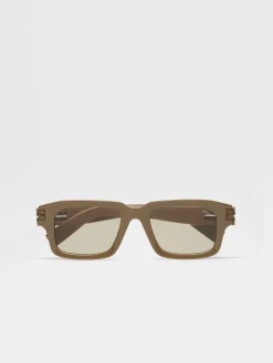 Light Brown Acetate Sunglasses