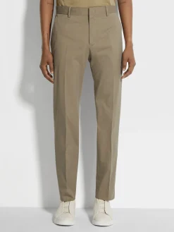 Light Brown Stretch Cotton Pants