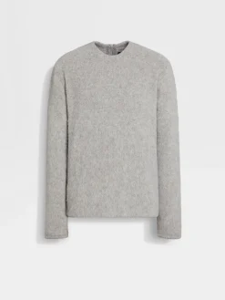 Light Grey Mélange Oasi Cashmere Crewneck