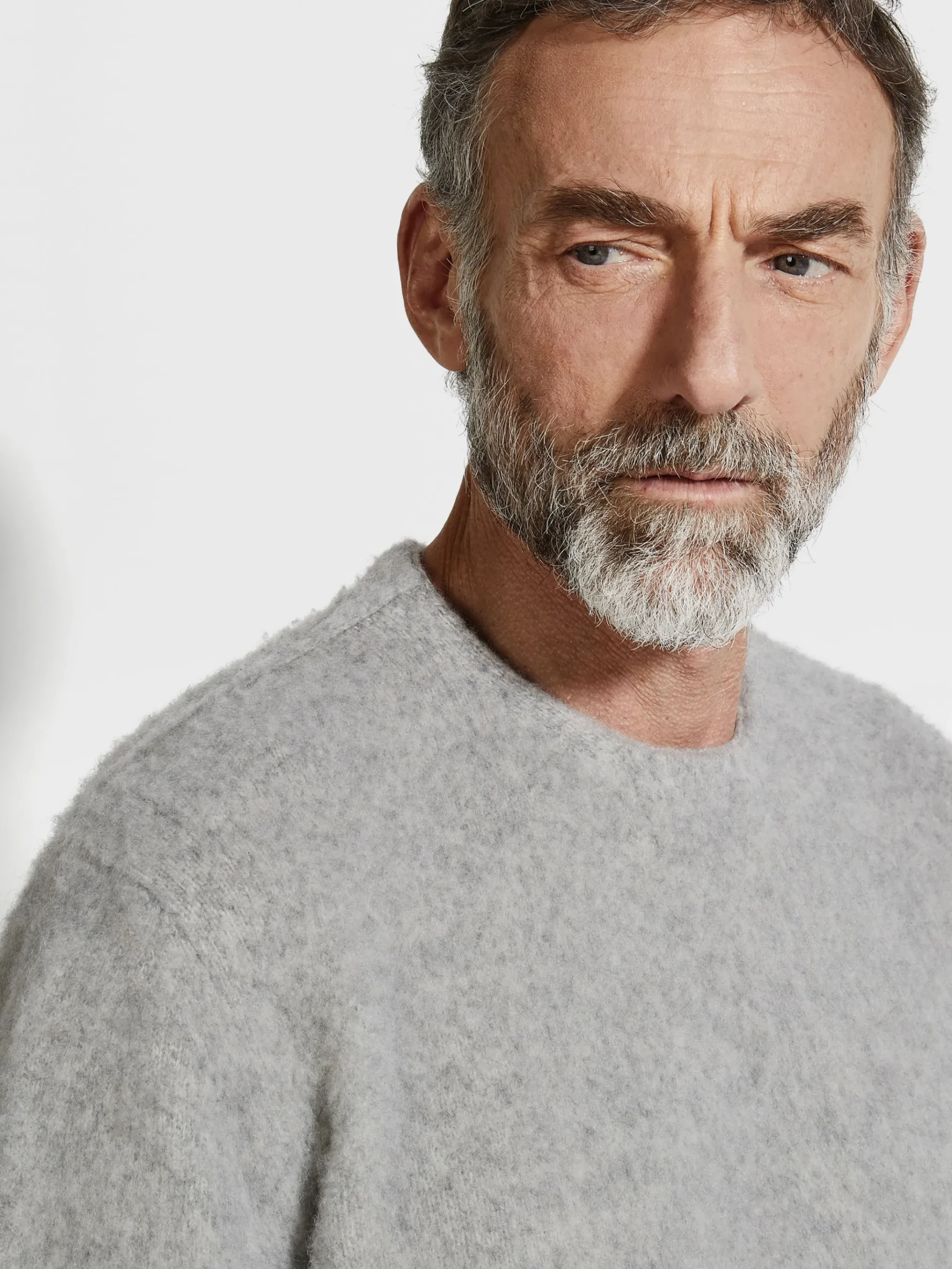 Light Grey Mélange Oasi Cashmere Crewneck