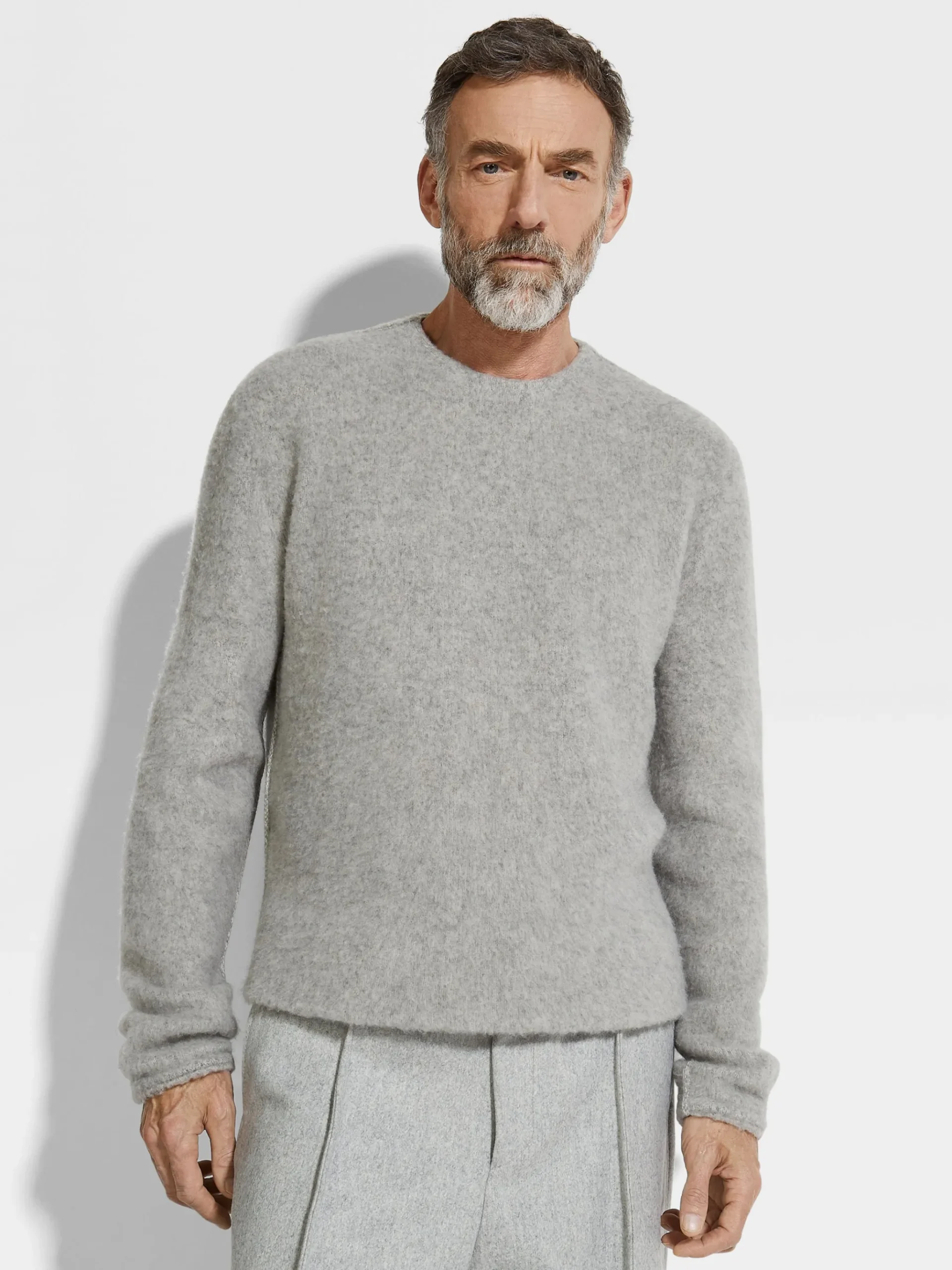 Light Grey Mélange Oasi Cashmere Crewneck