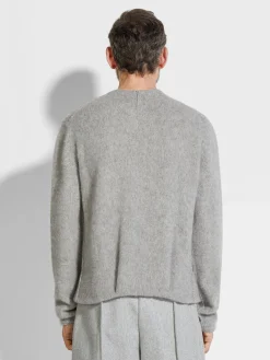 Light Grey Mélange Oasi Cashmere Crewneck